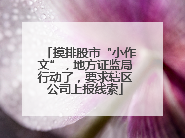 摸排股市“小作文”，地方证监局行动了，要求辖区公司上报线索