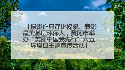 摄影作品评比揭晓、表彰最美基层环保人，黄冈市举办“美丽中国我先行”六五环境日主题宣传活动