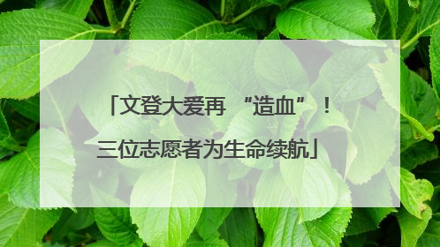 文登大爱再 “造血”！三位志愿者为生命续航