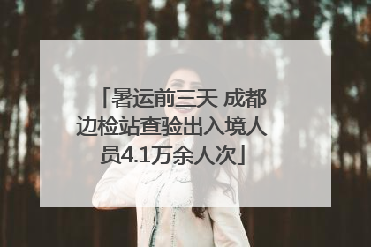 暑运前三天 成都边检站查验出入境人员4.1万余人次