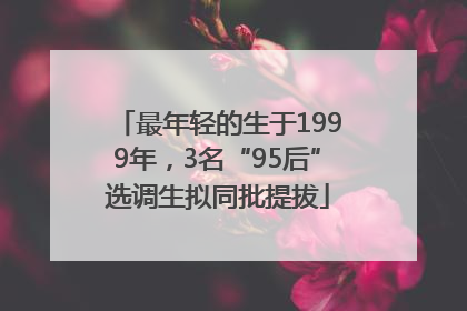 最年轻的生于1999年，3名“95后”选调生拟同批提拔