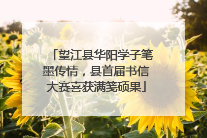 望江县华阳学子笔墨传情，县首届书信大赛喜获满笺硕果