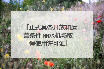正式具备开放和运营条件 丽水机场取得使用许可证