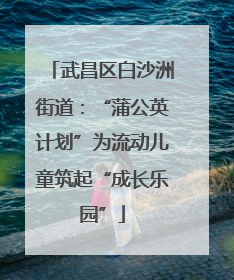 武昌区白沙洲街道：“蒲公英计划”为流动儿童筑起“成长乐园”