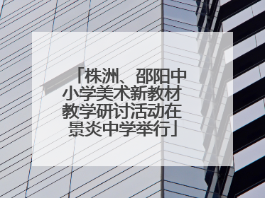 株洲、邵阳中小学美术新教材教学研讨活动在景炎中学举行