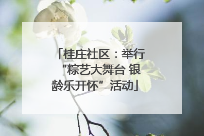 桂庄社区：举行“粽艺大舞台 银龄乐开怀”活动