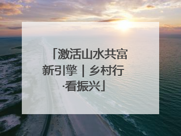 激活山水共富新引擎｜乡村行·看振兴