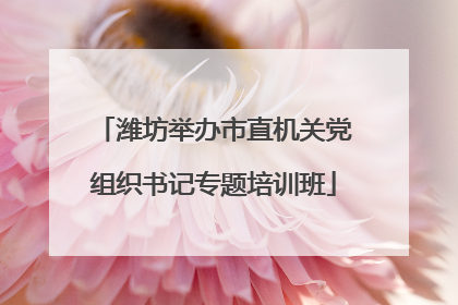 潍坊举办市直机关党组织书记专题培训班