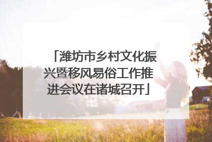潍坊市乡村文化振兴暨移风易俗工作推进会议在诸城召开