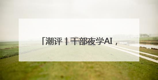 潮评丨干部夜学AI，阁下又该如何应对？