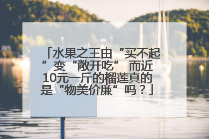 水果之王由“买不起”变“敞开吃” 而近10元一斤的榴莲真的是“物美价廉”吗？