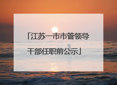 江苏一市市管领导干部任职前公示