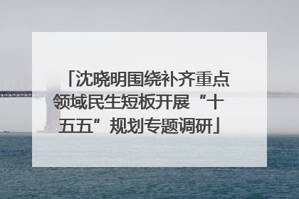 沈晓明围绕补齐重点领域民生短板开展“十五五”规划专题调研