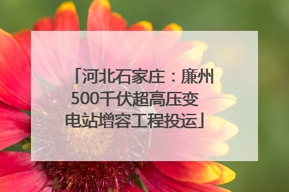 河北石家庄：廉州500千伏超高压变电站增容工程投运