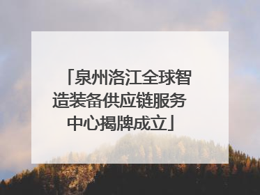 泉州洛江全球智造装备供应链服务中心揭牌成立