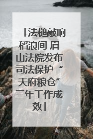 法槌敲响稻浪间 眉山法院发布司法保护“天府粮仓”三年工作成效