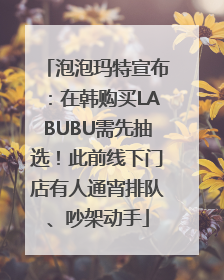 泡泡玛特宣布：在韩购买LABUBU需先抽选！此前线下门店有人通宵排队、吵架动手