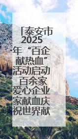 泰安市2025年“百企献热血”活动启动 百余家爱心企业家献血庆祝世界献血者日