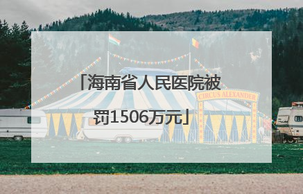 海南省人民医院被罚1506万元