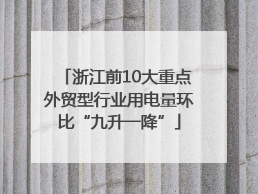 浙江前10大重点外贸型行业用电量环比“九升一降”