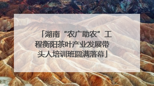 湖南“农广助农”工程衡阳茶叶产业发展带头人培训班圆满落幕