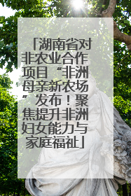 湖南省对非农业合作项目“非洲母亲新农场”发布！聚焦提升非洲妇女能力与家庭福祉