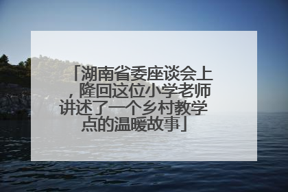 湖南省委座谈会上，隆回这位小学老师讲述了一个乡村教学点的温暖故事