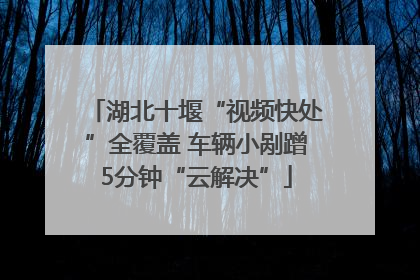 湖北十堰“视频快处”全覆盖 车辆小剐蹭5分钟“云解决”