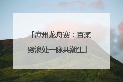 漳州龙舟赛：百桨劈浪处一脉共潮生