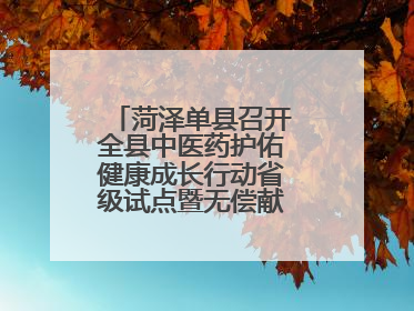 菏泽单县召开全县中医药护佑健康成长行动省级试点暨无偿献血工作会议
