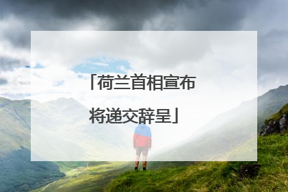 荷兰首相宣布将递交辞呈