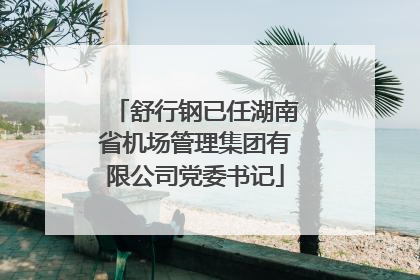 舒行钢已任湖南省机场管理集团有限公司党委书记