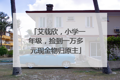 艾载欣，小学一年级，捡到一万多元现金物归原主