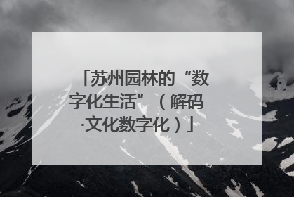 苏州园林的“数字化生活”（解码·文化数字化）