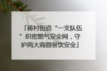 蒋村街道“一支队伍”织密燃气安全网，守护两大商圈餐饮安全