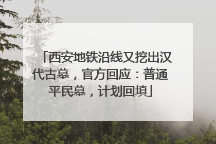 西安地铁沿线又挖出汉代古墓，官方回应：普通平民墓，计划回填