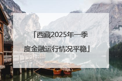 西藏2025年一季度金融运行情况平稳