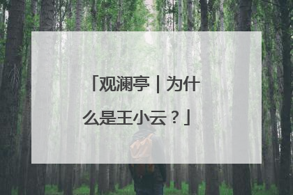 观澜亭｜为什么是王小云？