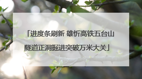 进度条刷新 雄忻高铁五台山隧道正洞掘进突破万米大关