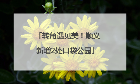 转角遇见美！顺义新增2处口袋公园