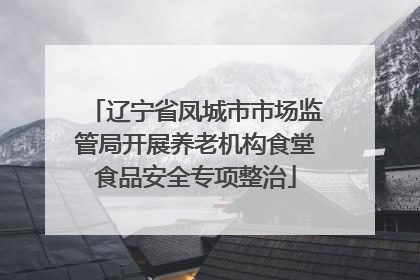 辽宁省凤城市市场监管局开展养老机构食堂食品安全专项整治