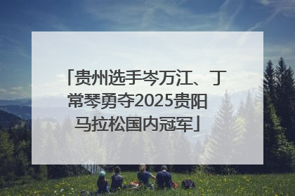 贵州选手岑万江、丁常琴勇夺2025贵阳马拉松国内冠军
