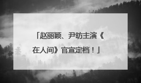 赵丽颖、尹昉主演《在人间》官宣定档！