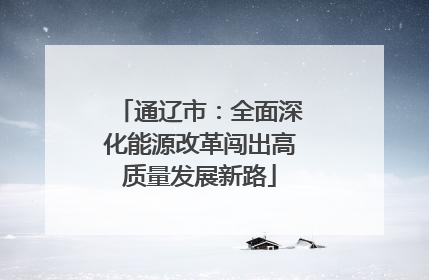 通辽市：全面深化能源改革闯出高质量发展新路