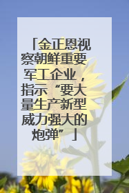 金正恩视察朝鲜重要军工企业，指示“要大量生产新型威力强大的炮弹”