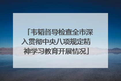 韦韬督导检查全市深入贯彻中央八项规定精神学习教育开展情况