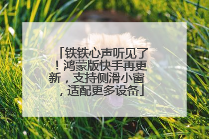 铁铁心声听见了！鸿蒙版快手再更新，支持侧滑小窗，适配更多设备