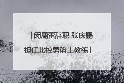 闵鹿蕾辞职 张庆鹏担任北控男篮主教练