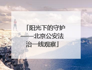 阳光下的守护——北京公安法治一线观察