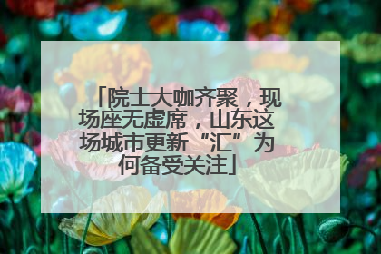 院士大咖齐聚，现场座无虚席，山东这场城市更新“汇”为何备受关注